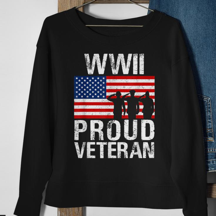 Proud Wwii World War Ii Veteran For Military Men Women Sweatshirt Gifts for Old Women