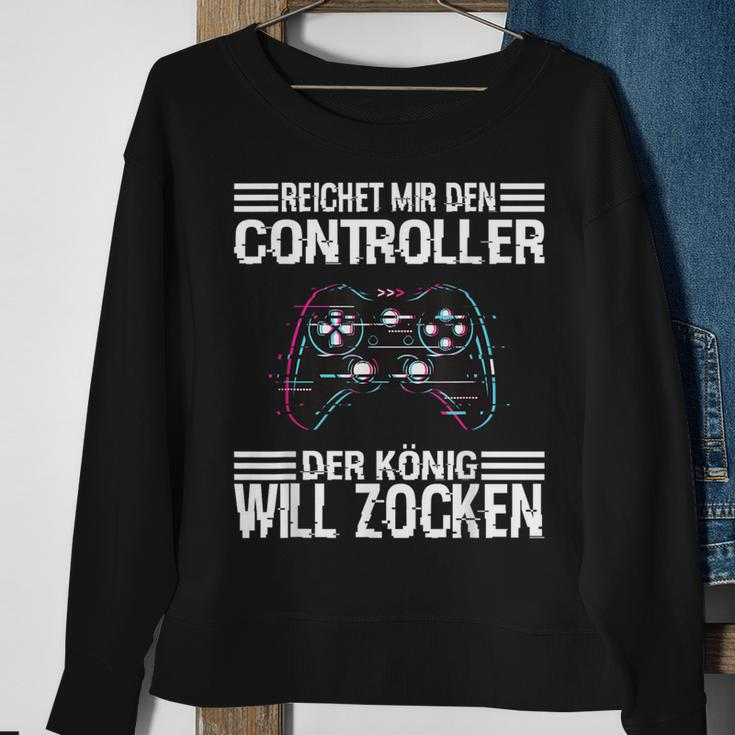 Ps5 Console Gamer Zocken Reichet Mir Den Controller König Sweatshirt Geschenke für alte Frauen