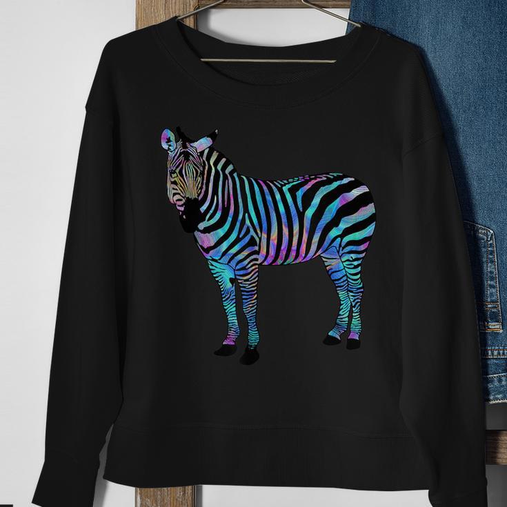 Psychedelic Zebra Trippy Zebra Animal Sweatshirt Gifts for Old Women