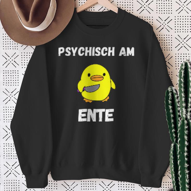 Psychisch Am Ente Witzige Süsse Geschenkidee Mann Frau Sweatshirt Geschenke für alte Frauen