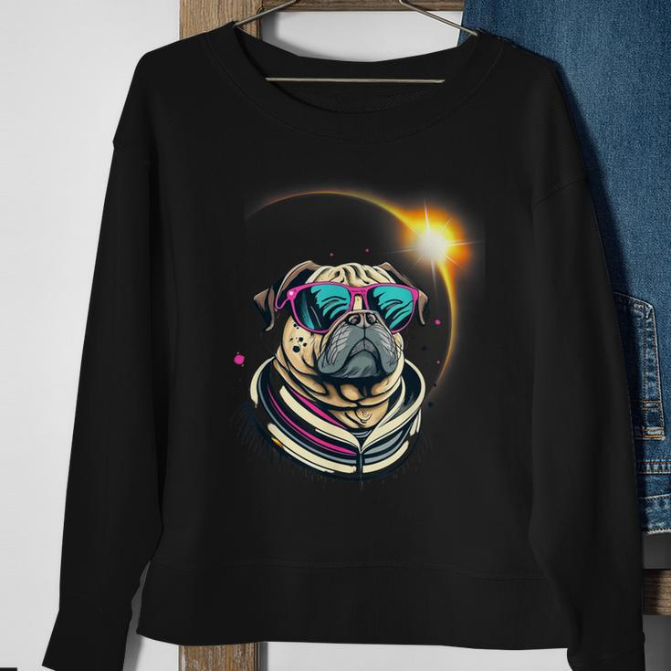 Pug Dog America 2024 Solar Eclipse Totality Accessories Sweatshirt Gifts for Old Women