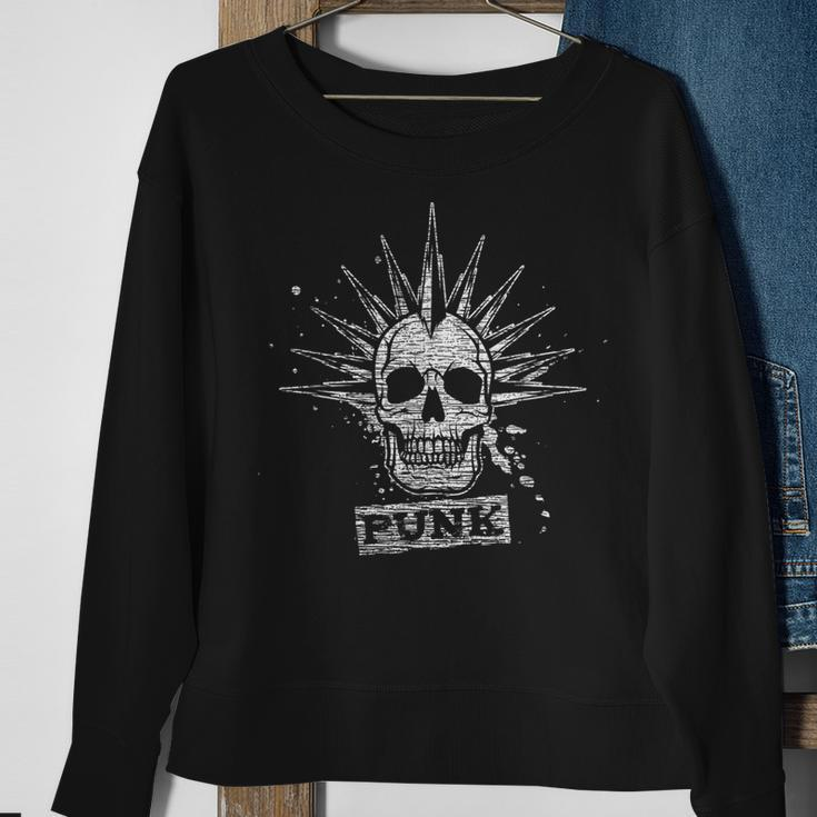 Punk Music Retro Punk Rock Motif Skull Skeleton Skull Sweatshirt Geschenke für alte Frauen