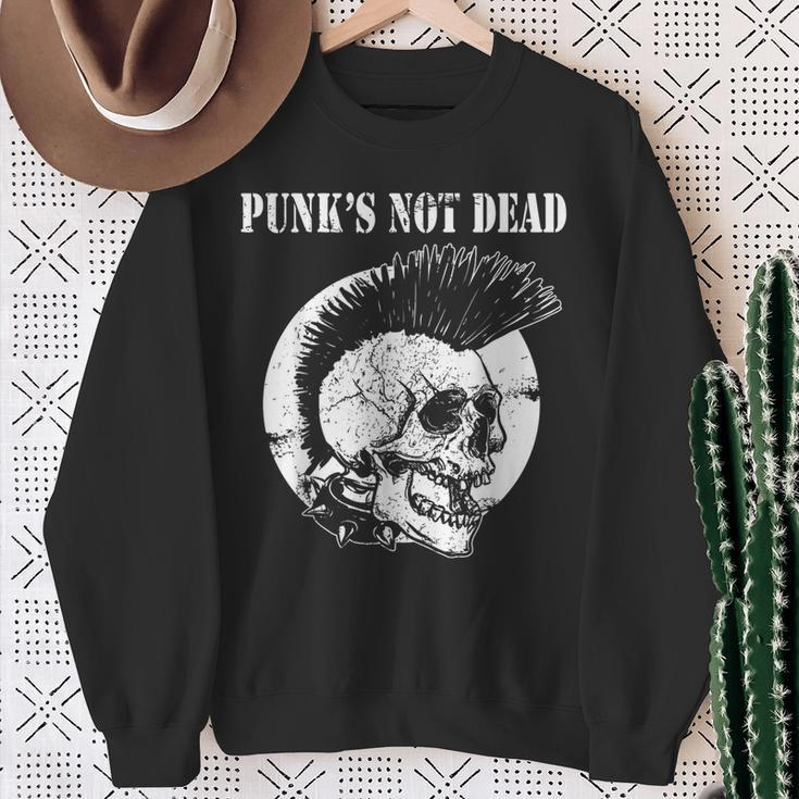 Punk's Not Dead Punker Punk Rock Concert Skull S Sweatshirt Geschenke für alte Frauen