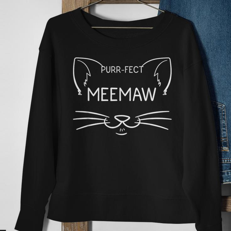 Purr-Fect Meemaw Cat Lover Grandmother Kitten Owner Sweatshirt Gifts for Old Women