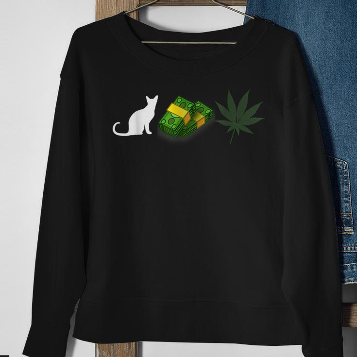 Pussy Money Weed Graphic For 420 Day Sweatshirt Gifts for Old Women