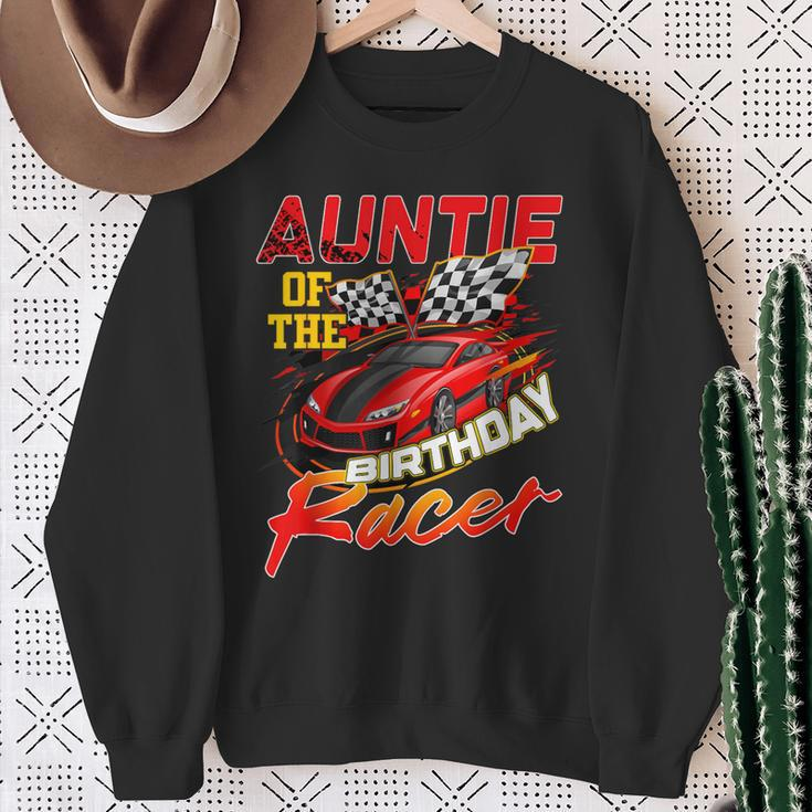 Race Car Party Auntie Of The Birthday Racer Racing Family Sweatshirt Gifts for Old Women