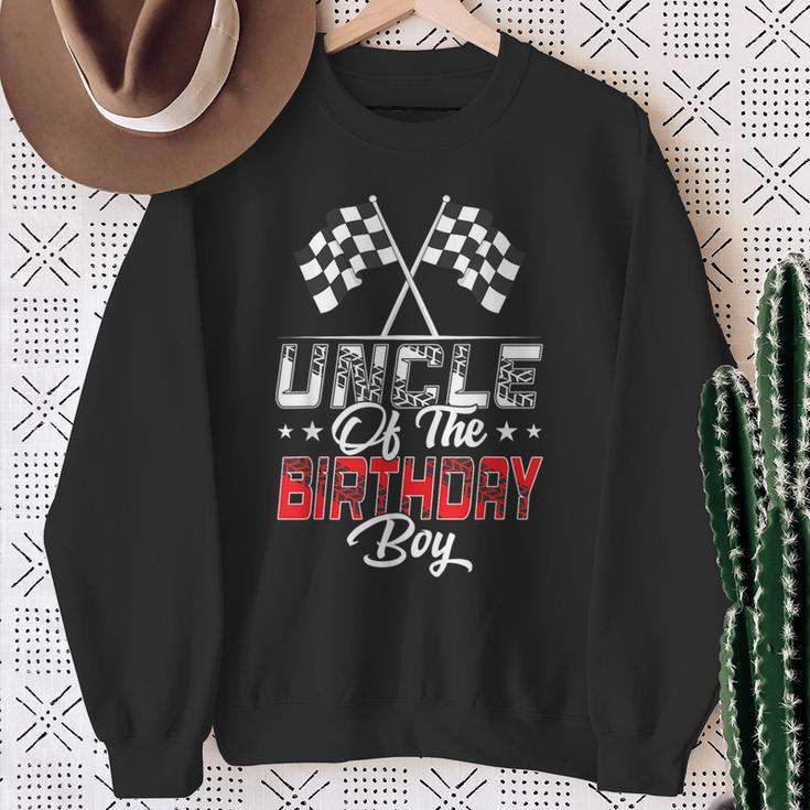 Race Car Uncle Of The Birthday Boy Racing Family Pit Crew Sweatshirt Gifts for Old Women