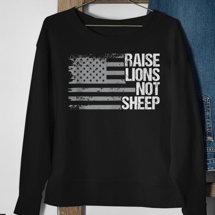 Raise Lions Not Sheep American Patriot Patriotic Lion Sweatshirt Gifts for Old Women