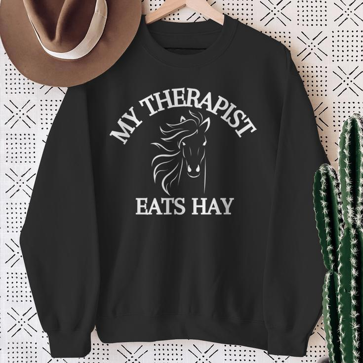 My Therapist Eats Hay Lustiger Pferdeliebhaber Sweatshirt Geschenke für alte Frauen