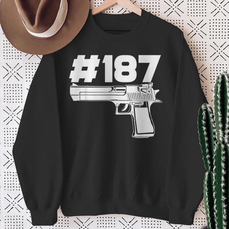 Rapper 187 With Hashtag Ratchet And Gangster Motif Sweatshirt Geschenke für alte Frauen