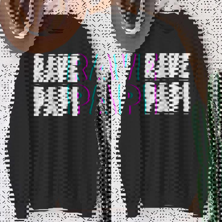 Rave Papi Edm Music Festival Optical Illusion Father's Day Sweatshirt Gifts for Old Women