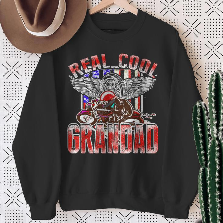 Real Cool Grandad Biker Racing For Fathers Day Sweatshirt Gifts for Old Women
