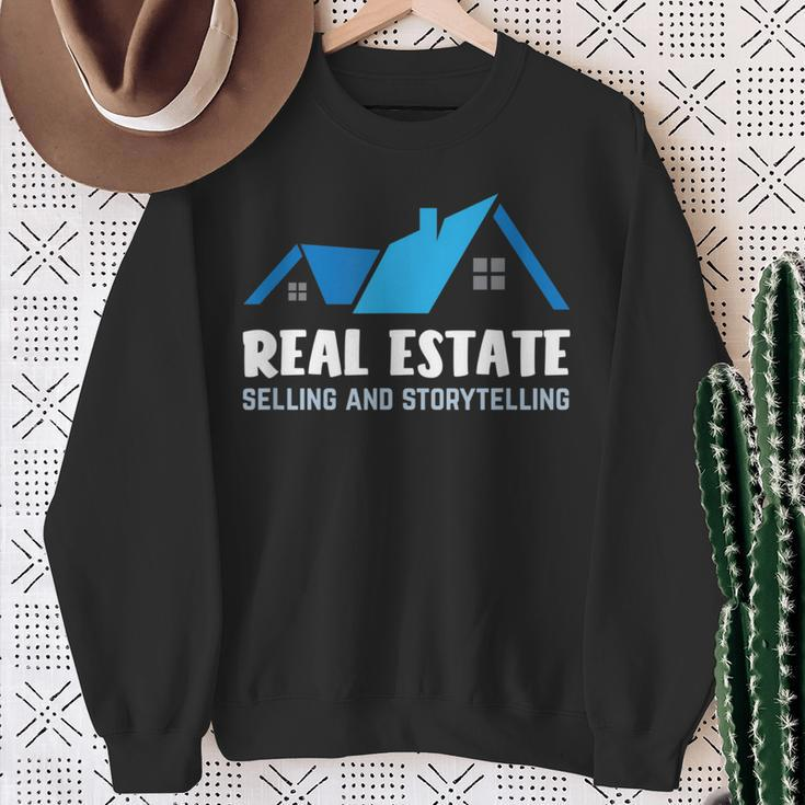 Real Estate Selling And Storytelling For House Hustler Sweatshirt Gifts for Old Women