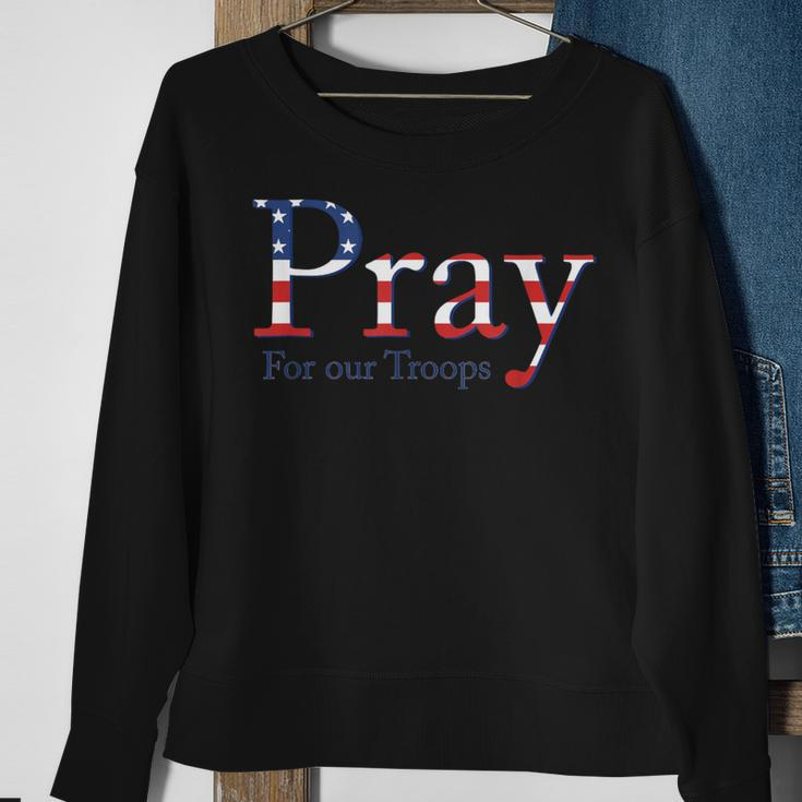 Red Friday Military Patriotic Pray For Our Troops Deployed Sweatshirt Gifts for Old Women