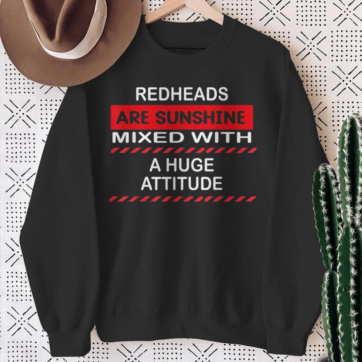 Redheads Are Sunshine Mixed With A Huge Attitude Ginger Hair Sweatshirt Gifts for Old Women