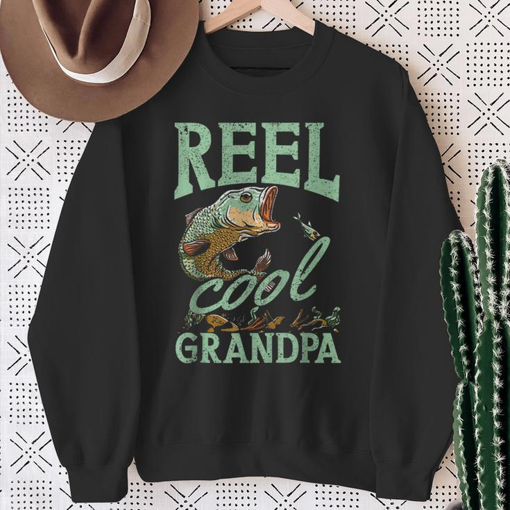 Reel Cool Grandpa Fishing Grandpas Father's Day Dad Sweatshirt Gifts for Old Women