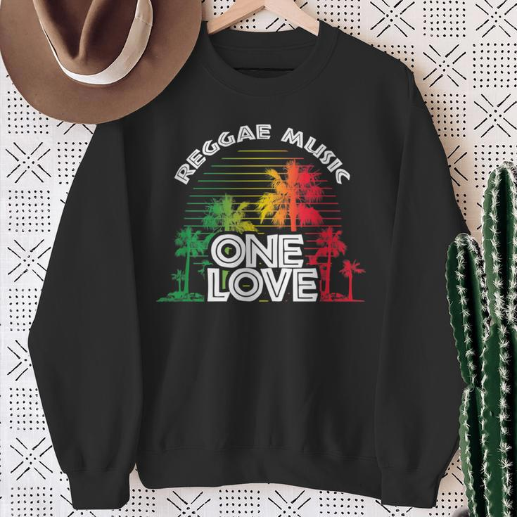 Reggae Music One Love Vintage Sunset Sweatshirt Gifts for Old Women