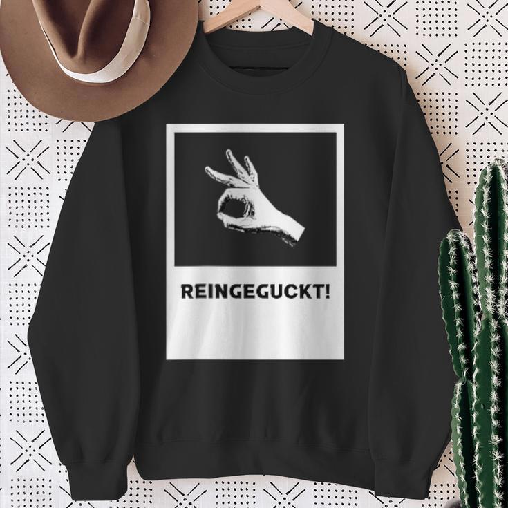 Reingeguckt Hand Finger Circle Sweatshirt Geschenke für alte Frauen