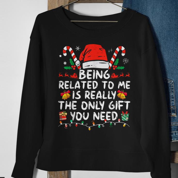 Being Related To Me Christmas Family Xmas Pajamas Sweatshirt Gifts for Old Women