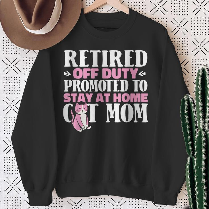 Retired Cat Pensioner Retire Retirement Sweatshirt Gifts for Old Women