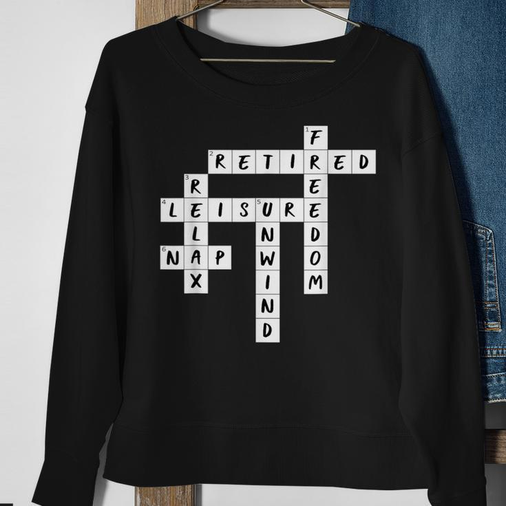 Retirement Crossword Puzzle Sweatshirt Gifts for Old Women