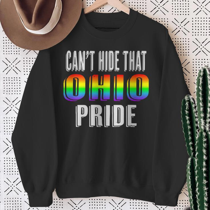 Retro 70'S 80'S Style Can't Hide That Ohio Gay Pride Sweatshirt Gifts for Old Women