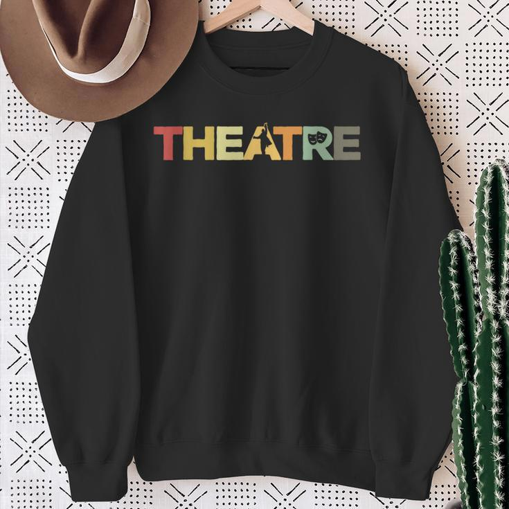 Retro Theatre Actor Rehearsal Vintage Drama Theater Sweatshirt Gifts for Old Women