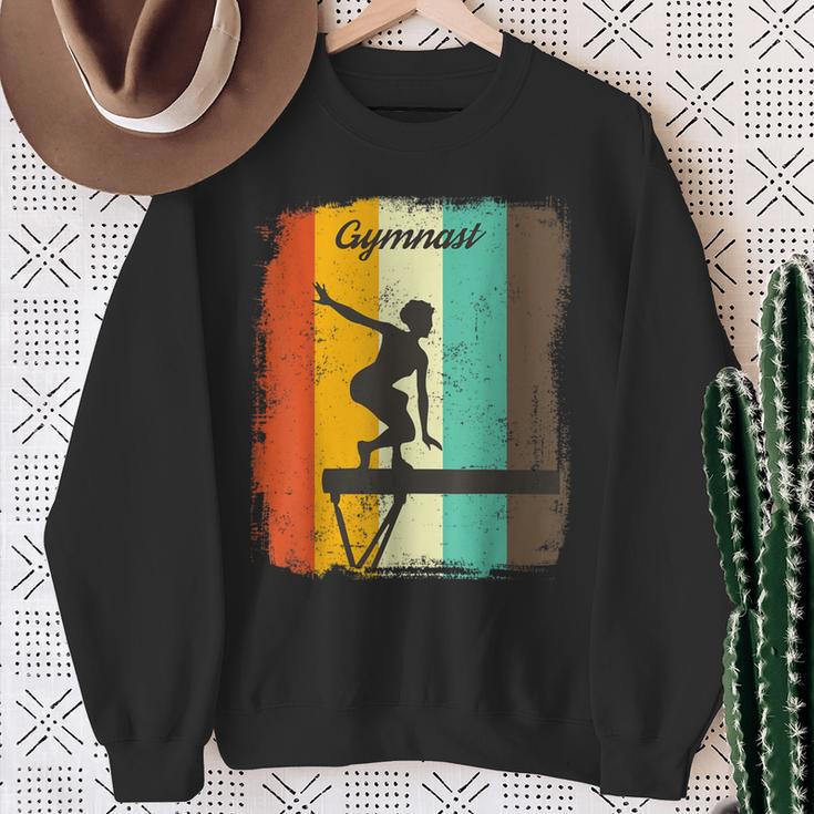 Retro Balance Beam Gymnast For Gymnastics Lovers Sweatshirt Gifts for Old Women