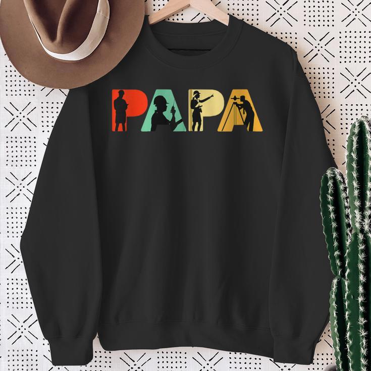 Retro-Bauingenieur Papa Stolzer Bauingenieur Papa Kapuzenjacke Sweatshirt Geschenke für alte Frauen