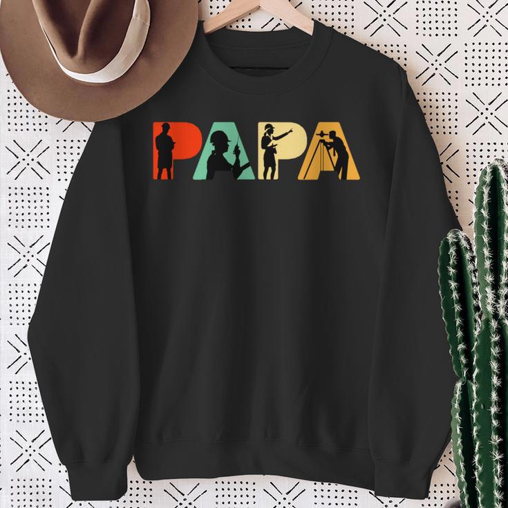 Retro-Bauingenieur Papa Stolzer Bauingenieur Papa Sweatshirt Geschenke für alte Frauen