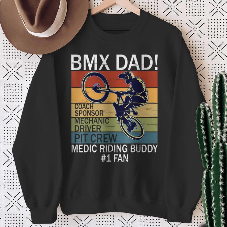 Retro Bmx Dad Coach Riding Buddy Number One Fan Father's Day Sweatshirt Gifts for Old Women
