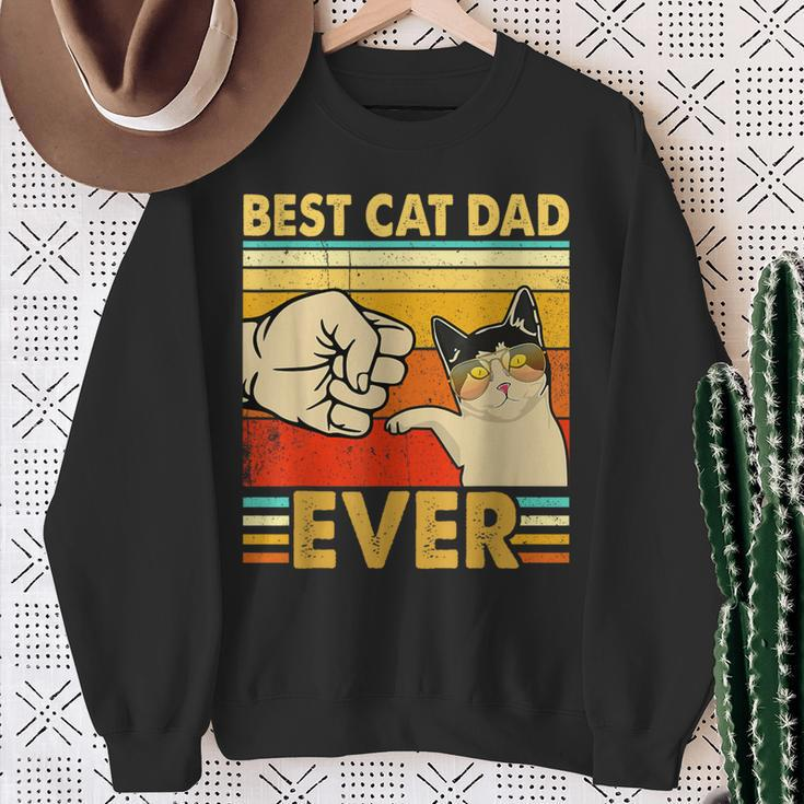 Retro Cat Daddy Kitten Lover Best Cat Dad Ever Father's Day Sweatshirt Gifts for Old Women