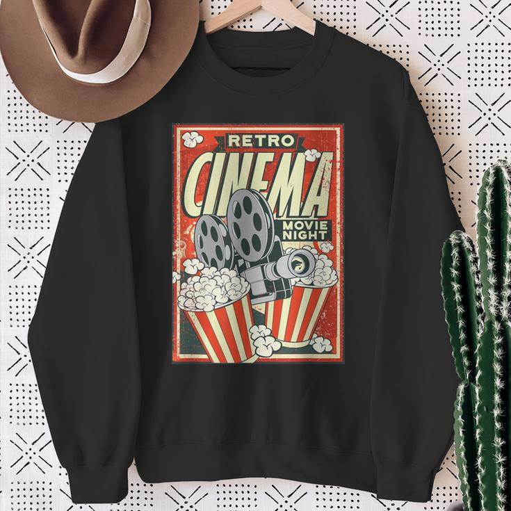 Retro Cinema Poster Popcorn Camera Film Sweatshirt Geschenke für alte Frauen