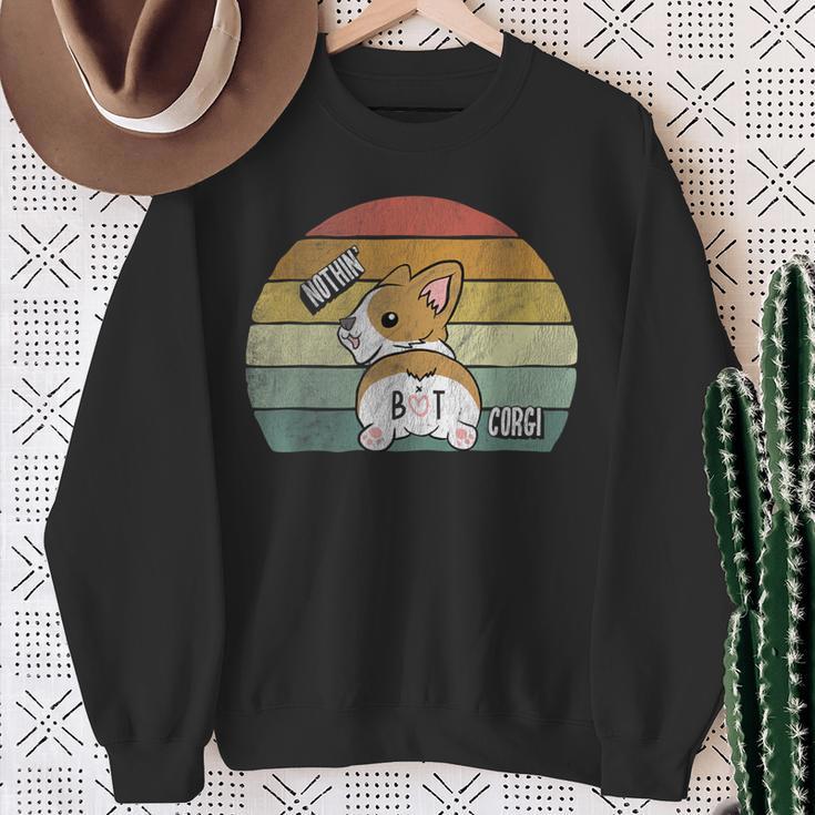 Retro Corgi Butt Nothing But Corgi Dog Lover Vintage Sweatshirt Gifts for Old Women