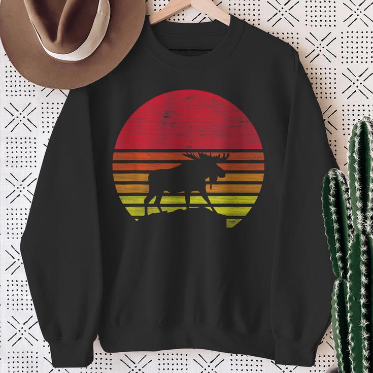 Retro Elk Silhouette Sweatshirt Geschenke für alte Frauen