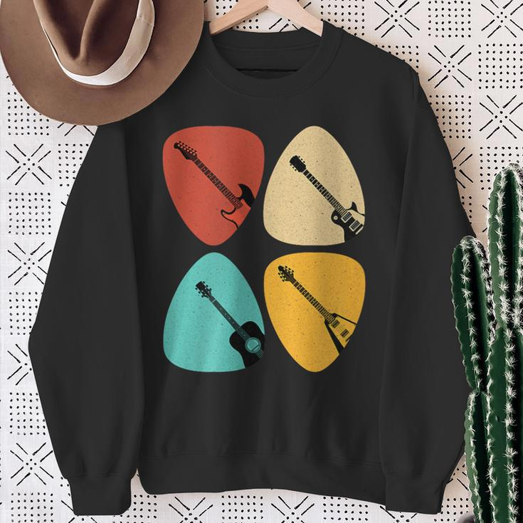 Retro Guitarist Vintage Musician Sweatshirt Gifts for Old Women