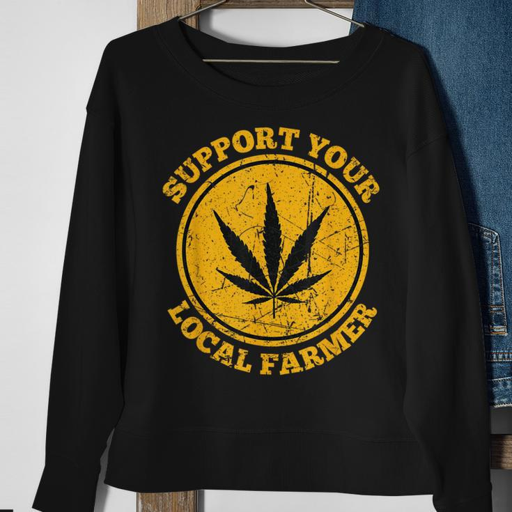 Retro Marijuana Support Your Local Farmer Cannabis Weed 2023 Sweatshirt Gifts for Old Women