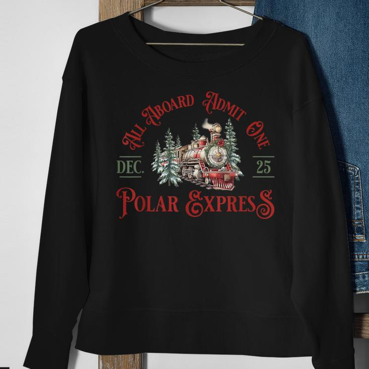 Retro North Pole Polar Express All Abroad Family Matching Sweatshirt Gifts for Old Women