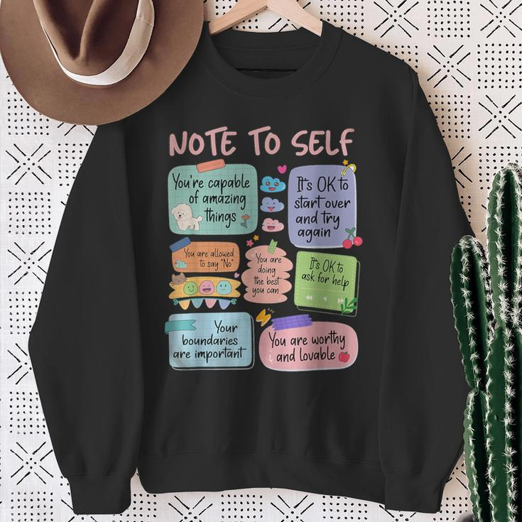 Retro Note To Self School Counselor Mental Health Sweatshirt Gifts for Old Women