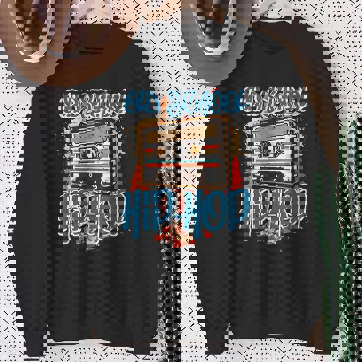 Retro Old School Hip Hop 80S 90S Graffiti Cassette Camisa de entrenamiento Regalos para ancianas