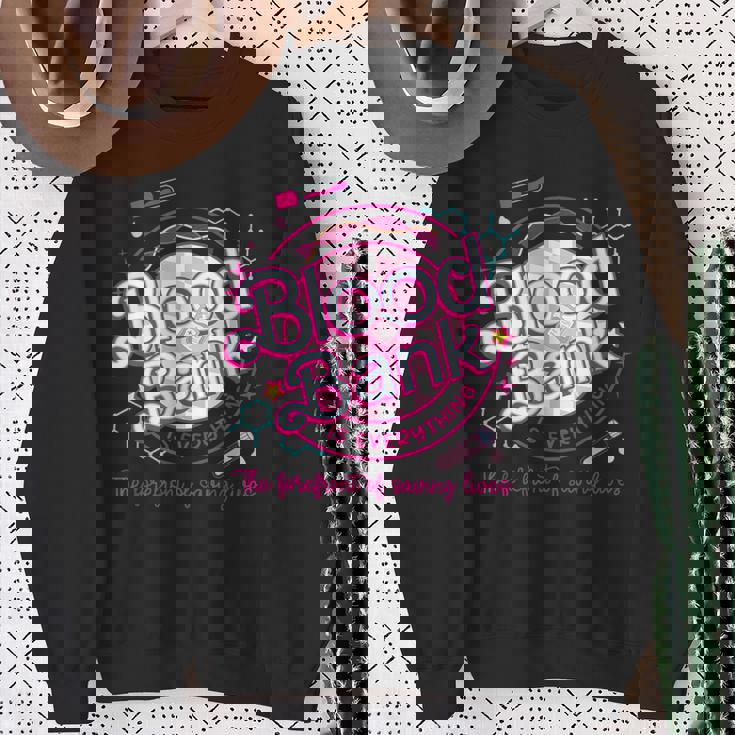Retro Pink Lab Week 2024 Blood Bank Laboratory Lab Tech Sweatshirt Gifts for Old Women