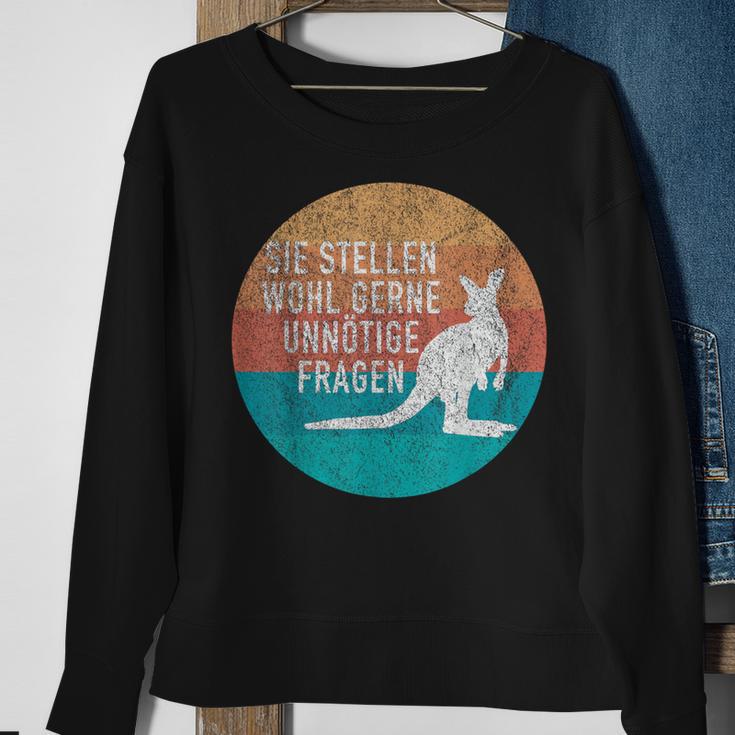 Retro Stil Känguru Sweatshirt Unnötige Fragen Spruch Geschenke für alte Frauen