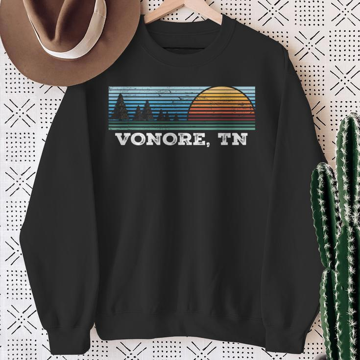 Retro Sunset Stripes Vonore Tennessee Sweatshirt Gifts for Old Women