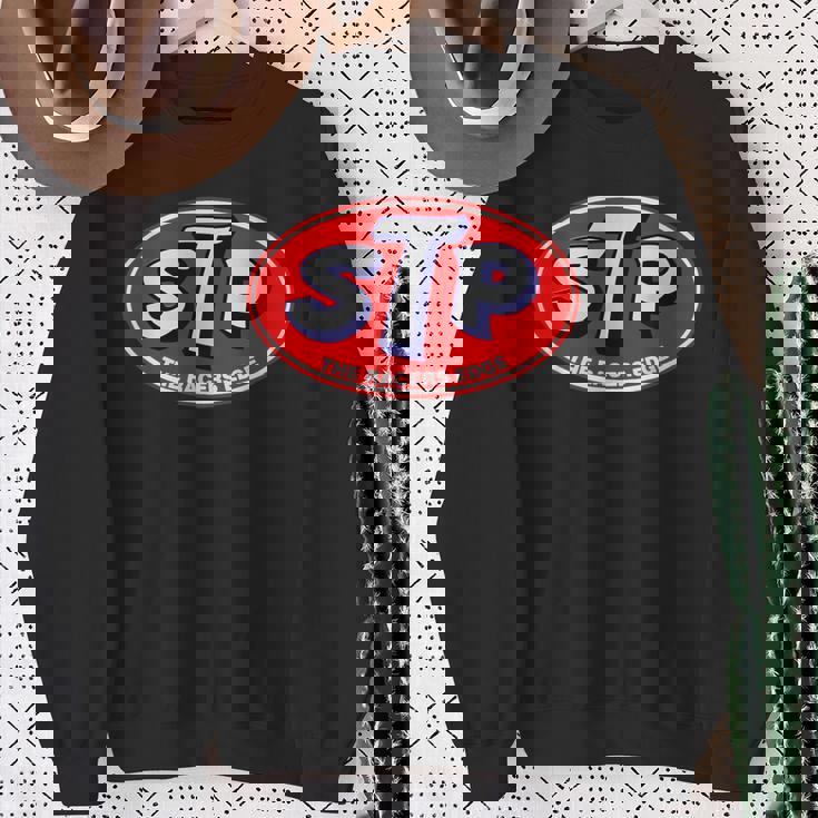 Retro Vintage Gas Station Stp Motor Oil Car Bikes Garage Sweatshirt Gifts for Old Women