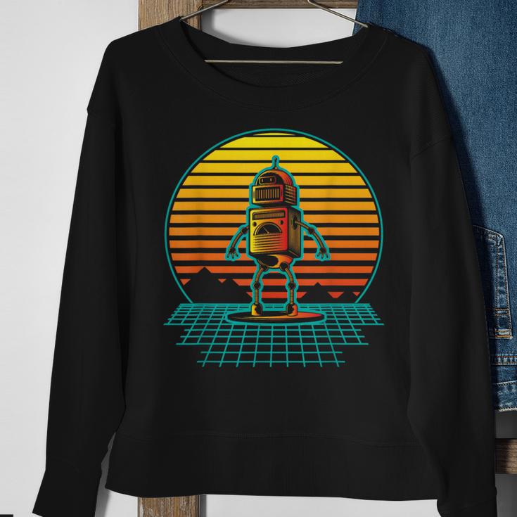 Retro Vintage Robot Robots Robotics Engineer Engineering Sweatshirt Gifts for Old Women