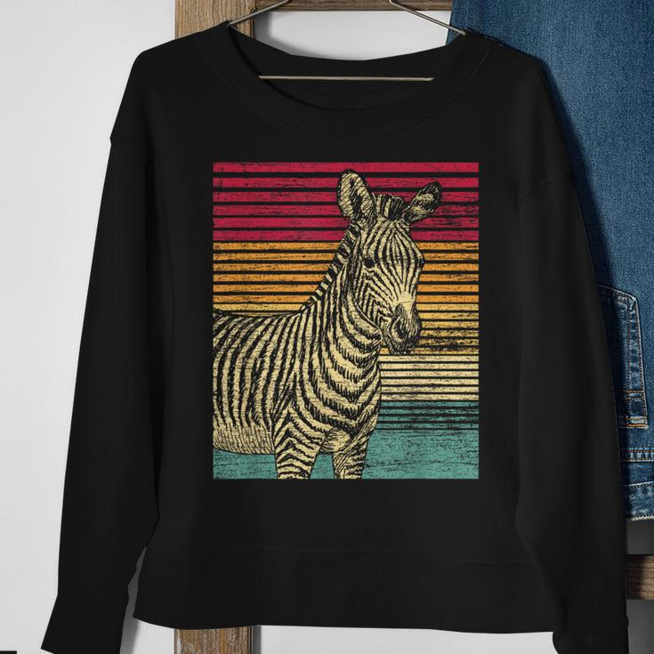 Retro Zebra Sweatshirt Gifts for Old Women
