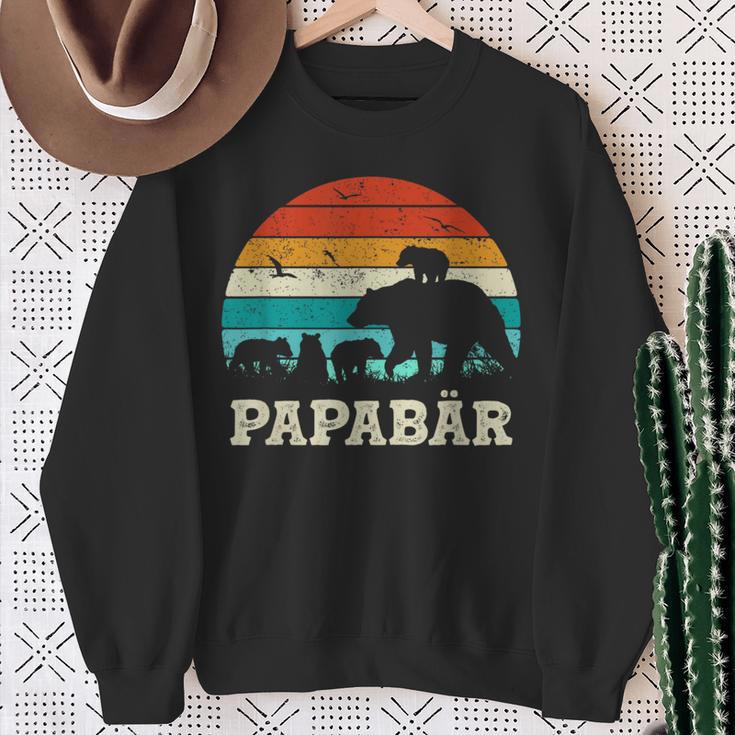 Retroater Baby Sohn Tochterier Kinderatertag Bär Papa Sweatshirt Geschenke für alte Frauen