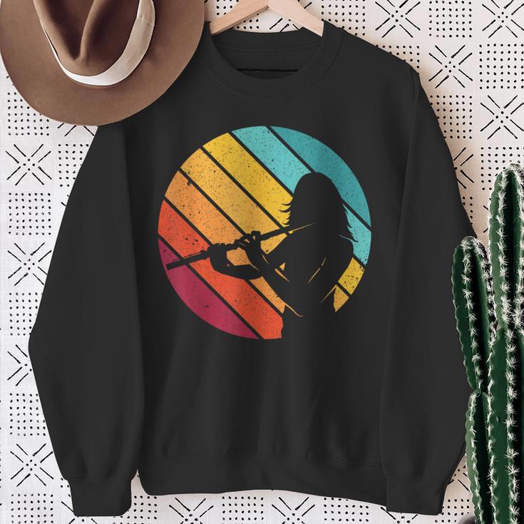 Retrointage Flute Musician Flute Player Sweatshirt Geschenke für alte Frauen