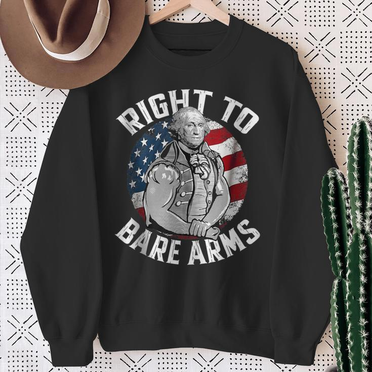 Right To Bare Arms 4Th Of July Gym George Washington Sweatshirt Gifts for Old Women