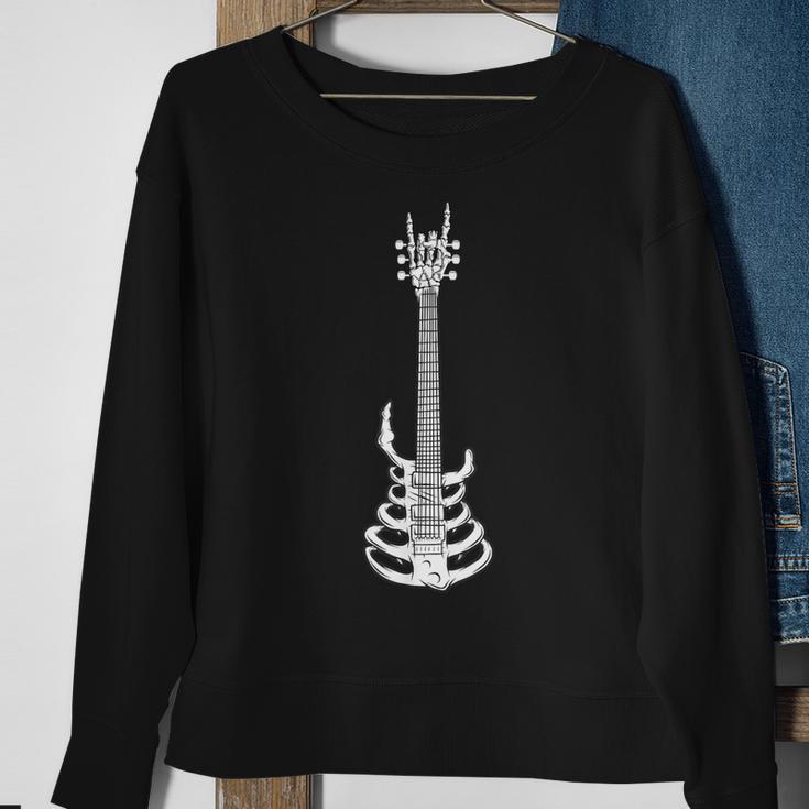 Rock & Roll Skeleton Guitar Music Lover Rockstar Sweatshirt Gifts for Old Women